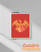 Cuadro Pokémon Charmander, Charmeleon & Charizard (Red Flame Edition)