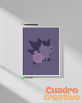 Cuadro Pokémon Gastly, Haunter & Gengar (Purple Ghost Edition)