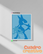 Cuadro Pokémon Lucario & Riolu (Blue Aura Edition)