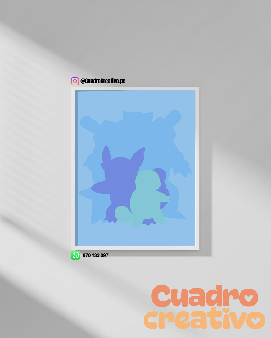 Cuadro Pokémon Squirtle Personalizado (Blue Edition)